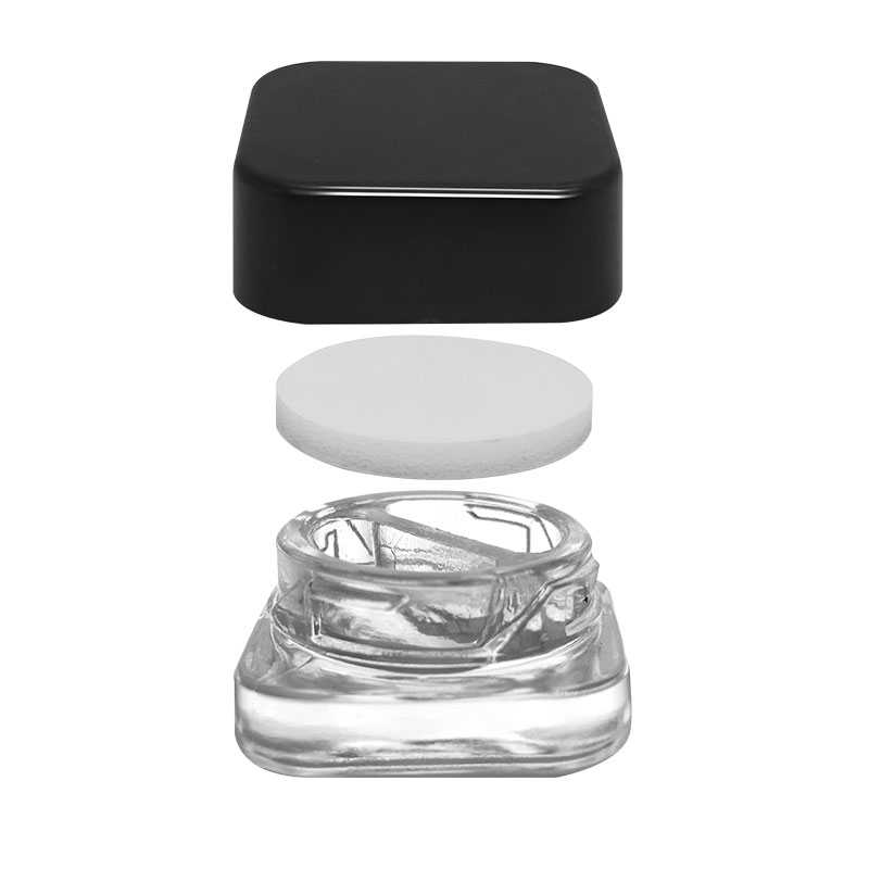 5ml square concentrate glass jar