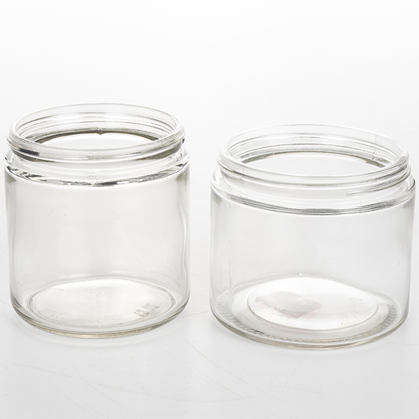 6oz Glass Clear Straight Sided Jars With Black Medal Lug Lid